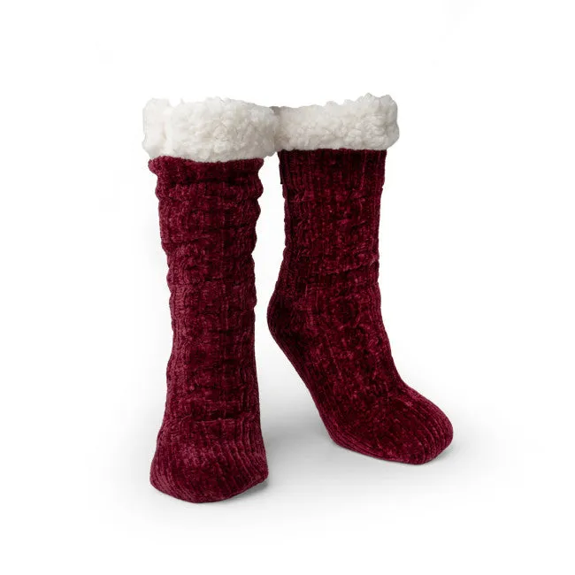 Super Soft Slipper Socks in Wine