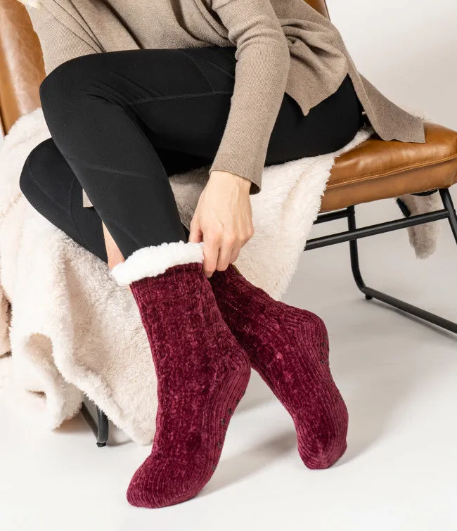 Super Soft Slipper Socks in Wine