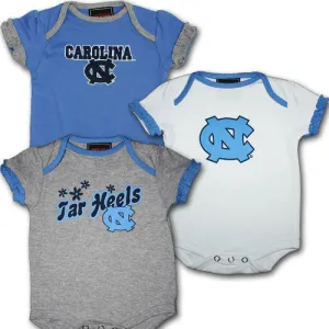 Tar Heels Baby Girl Body Suits (3-Pack)