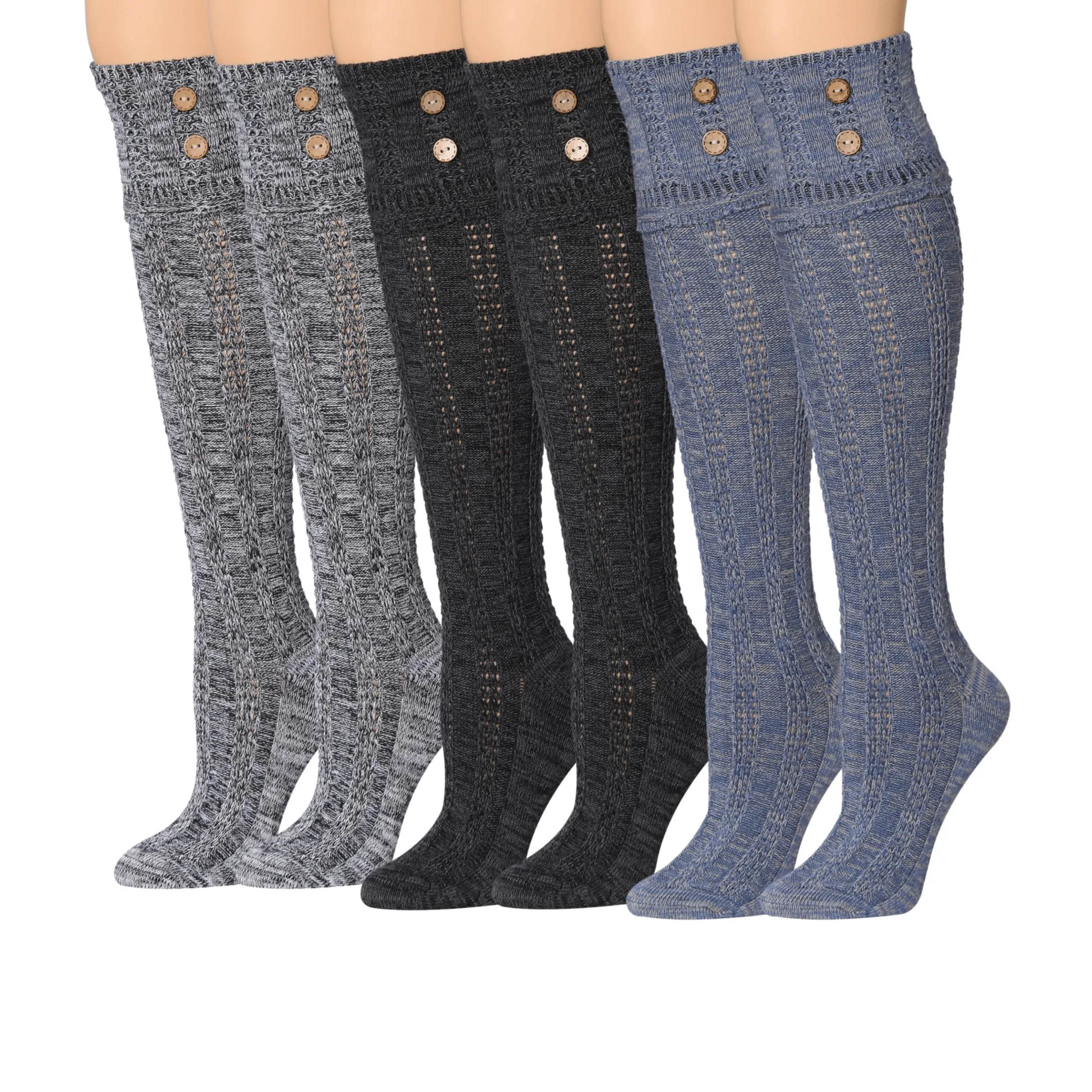 Tipi Toe Women's 3-Pairs Winter Warm Cushioned Comfortable Breathable