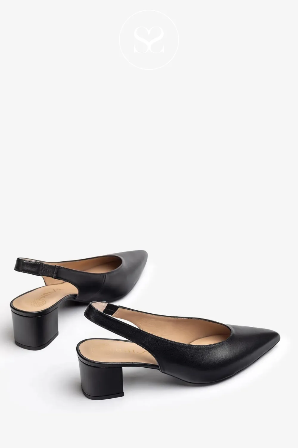 UNISA JENSEN BLACK LOW BLOCK HEEL SLINGBACK SHOES