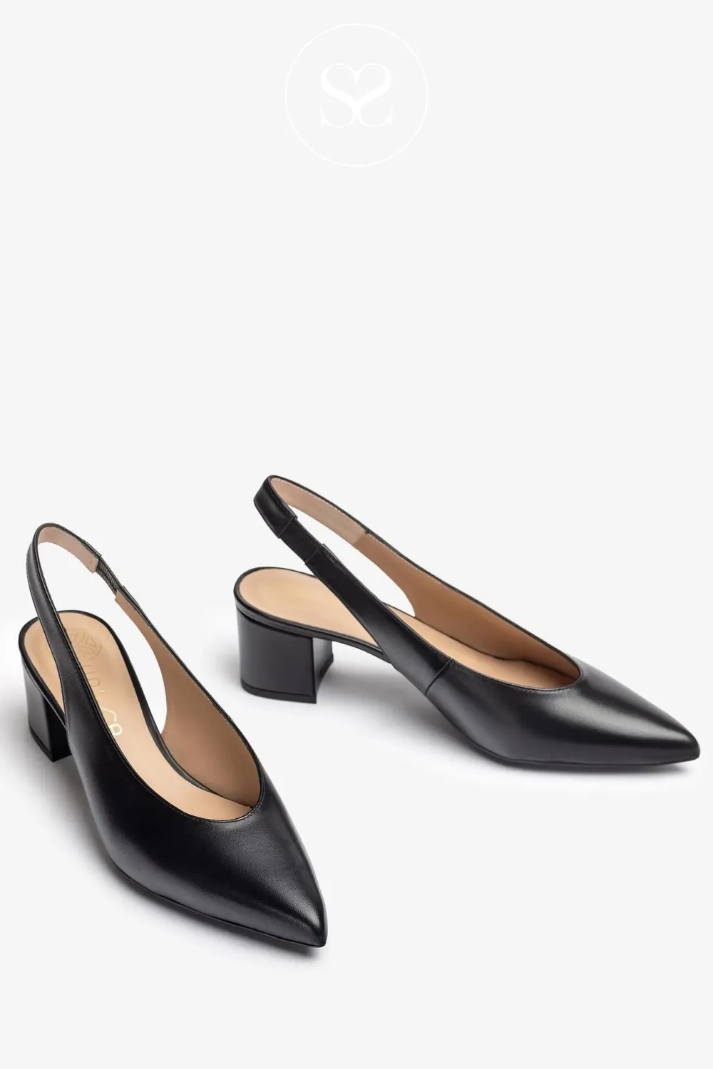 UNISA JENSEN BLACK LOW BLOCK HEEL SLINGBACK SHOES