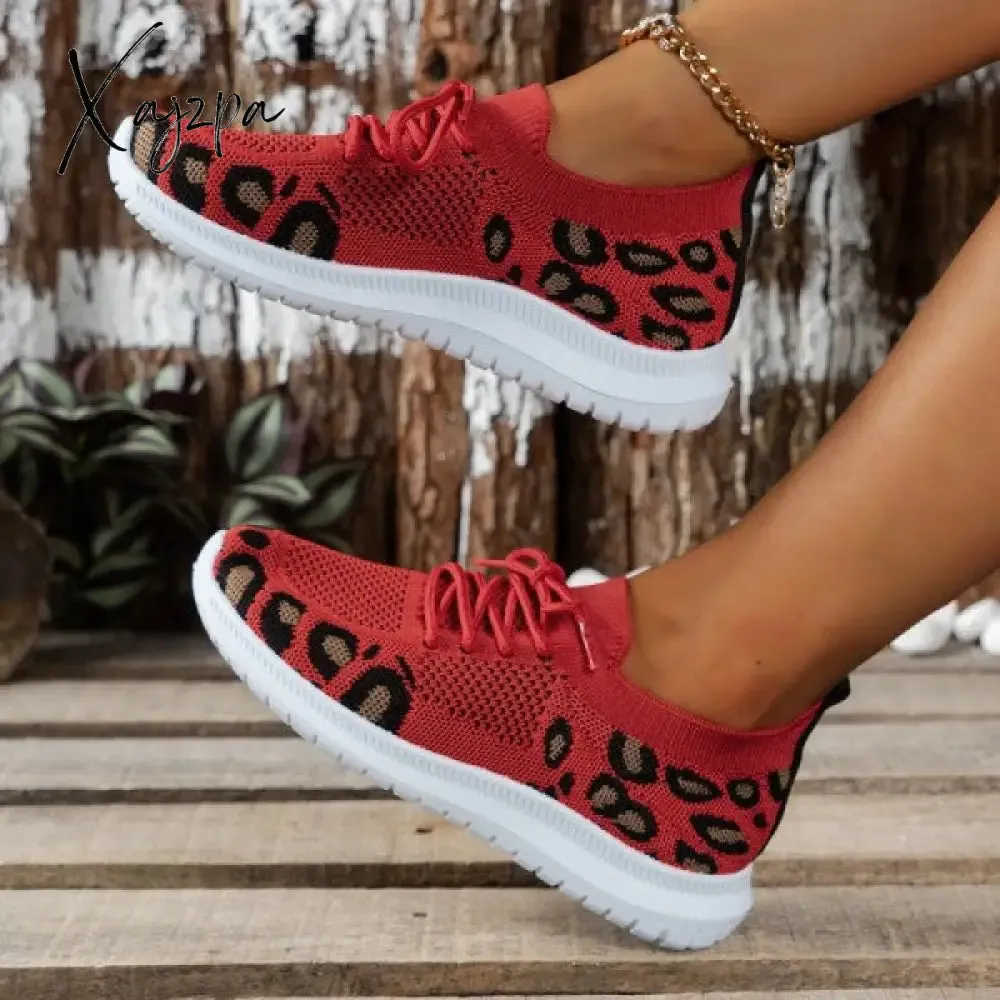 Xajzpa - Red Casual Sportswear Daily Patchwork Frenulum Round Comfortable Shoes