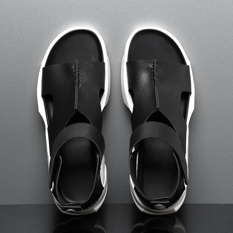 xiangtuibao Outdoor Men Roman SandalsSummer Classic Men's Sandals Soft Sandals Comfortable Shoes Genuine Leather Sandals Soft High Quality